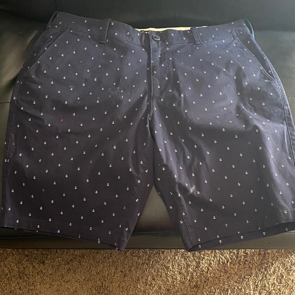 Navy Blue Patterned Men's Shorts